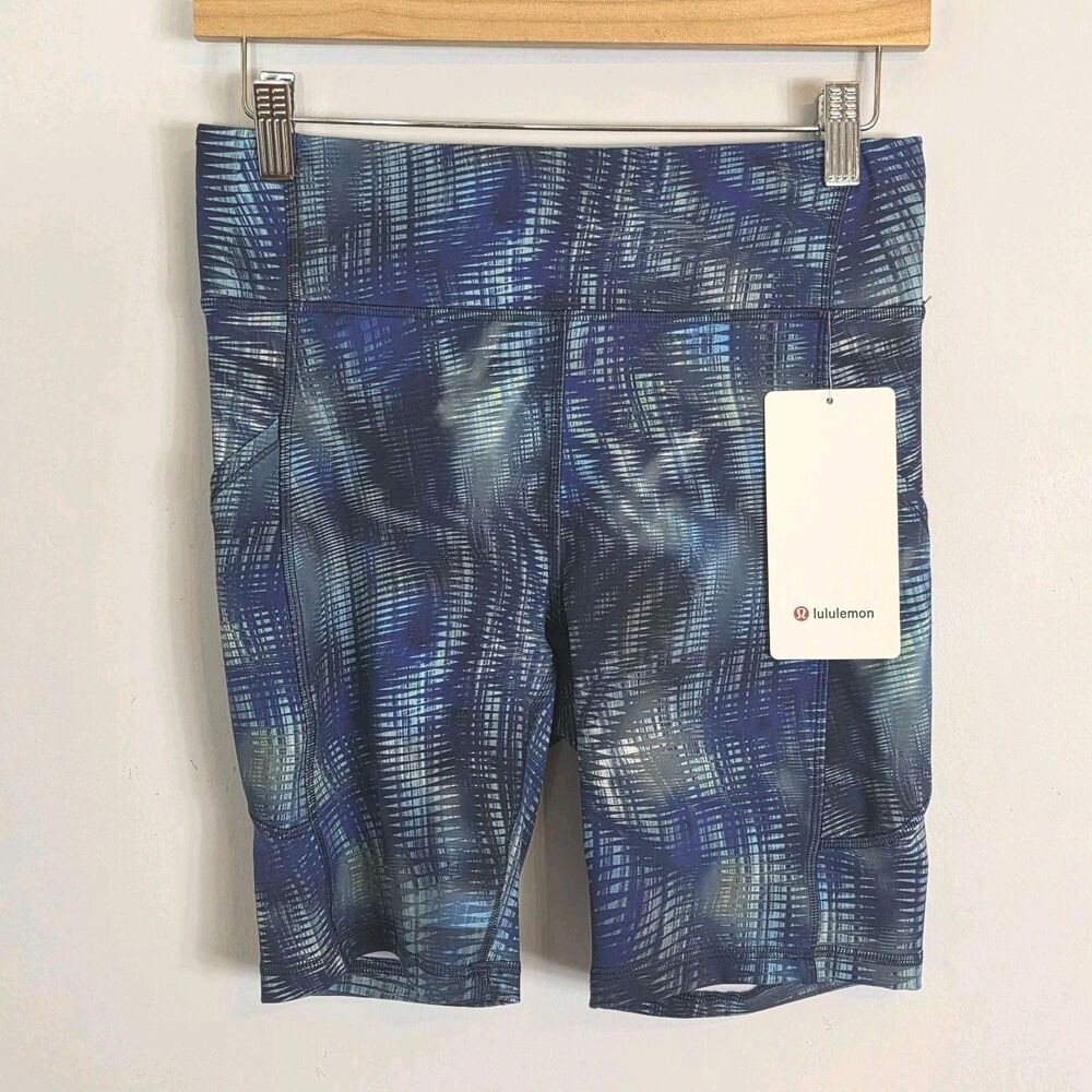 NWT Lululemon Invigorate High Rise Bike Short 8" Shapeshifter Flux Blue Multi - Picture 2 of 7